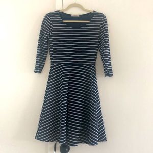 Striped fit and flare dress